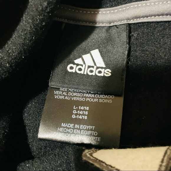 ADIDAS Tech' Fleece black Pullover Hoodie boy L - Picture 7 of 8